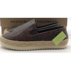 Electric Karma Shoes Womens Sz 8 Lola Snake Skin Chocolate Espadrille Slip Ons